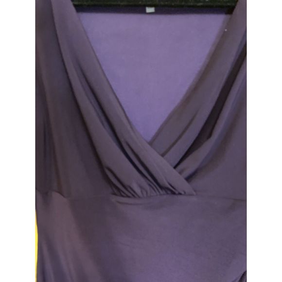 Anne Klein Purple Knee Length Ruched Wrap Long Sleeve Women's Dress Size 8 - Picture 13 of 16